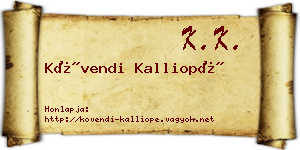 Kövendi Kalliopé névjegykártya